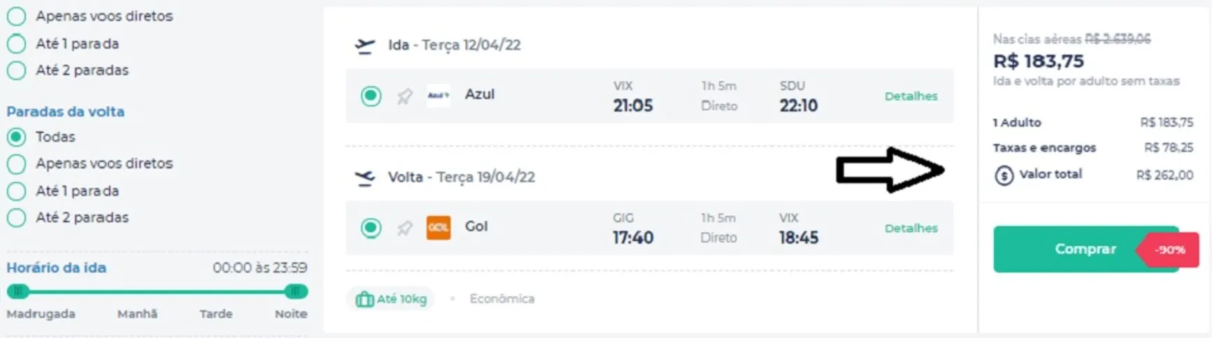 Imagem ilustrativa da imagem Passagens por apenas R$ 262 nos voos de Vitória para a Semana Santa